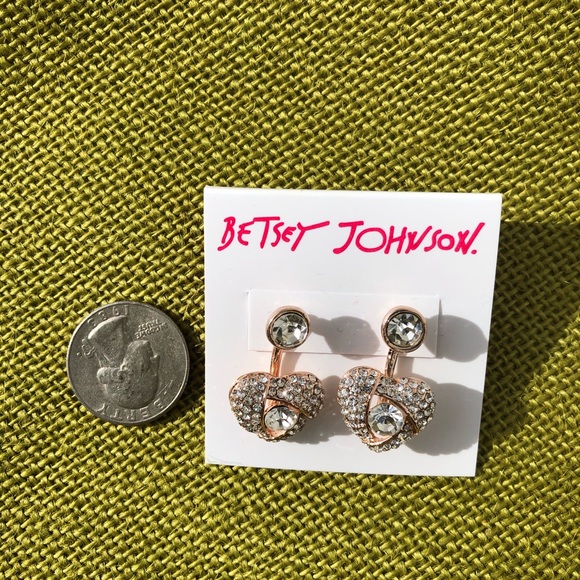 Betsey Johnson Heart Drop Earrings - Picture 3 of 4